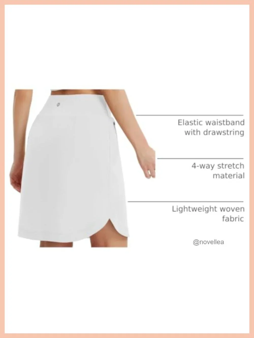 Women's Knee-Length Athletic Skort w/ UPF50+, Zippered Pockets, Built-in Shorts